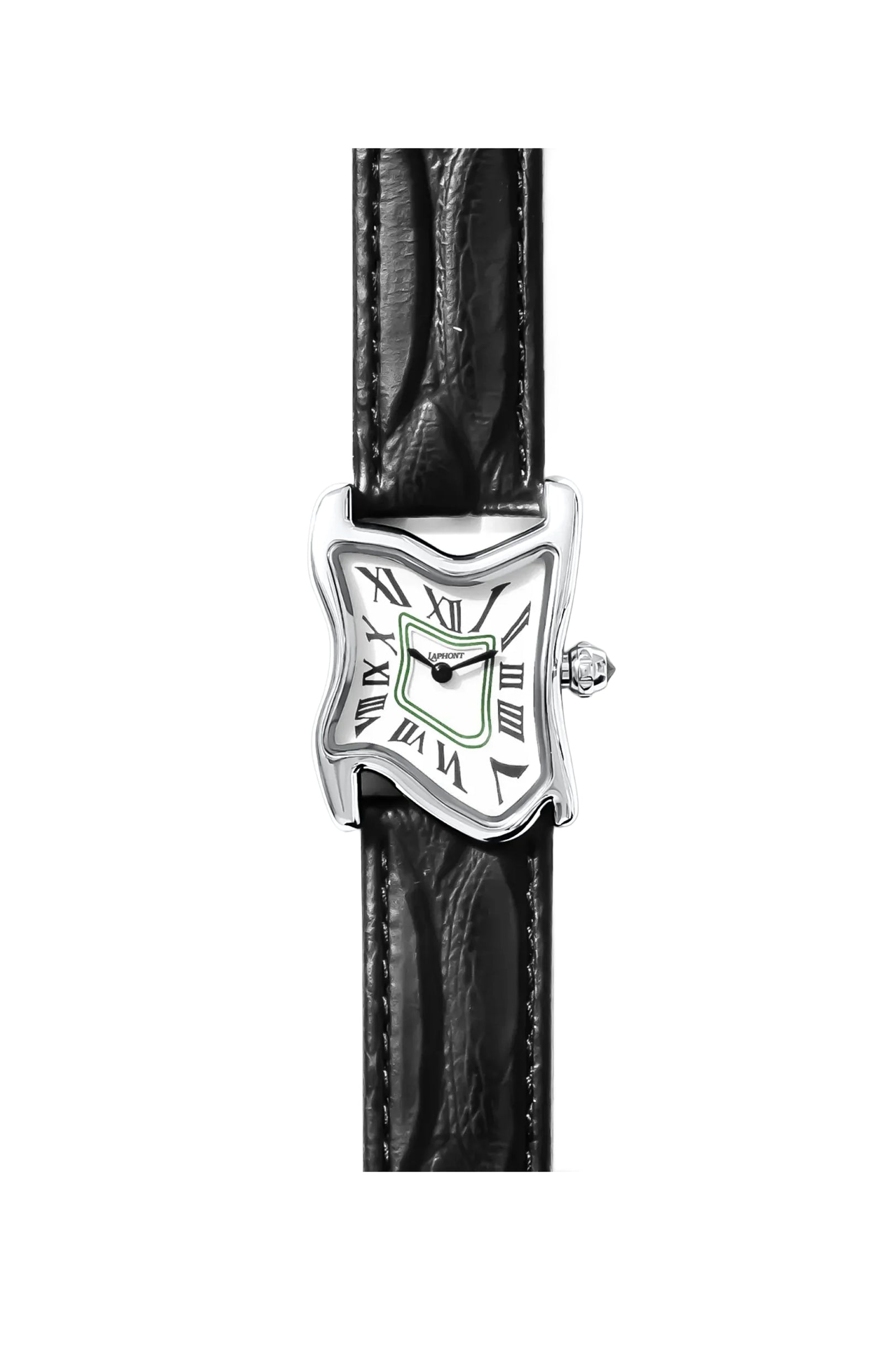 Laphont FW25 Square Melting Watch, Small, Silver, White, Black