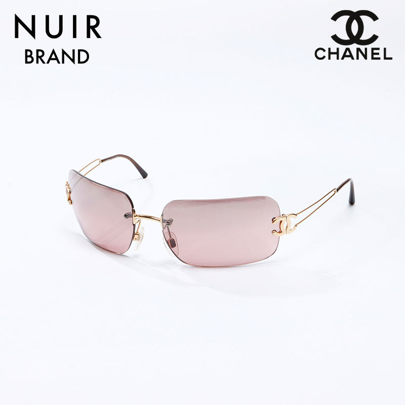 シャネル CHANEL カラーレンズ フレームレス ピンク ココマーク ピンク