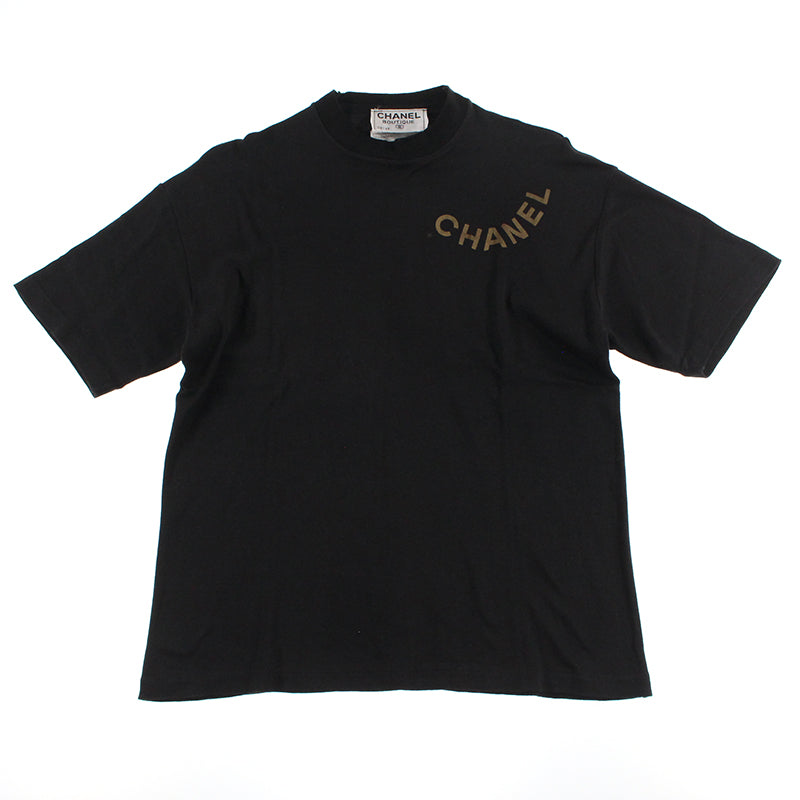 シャネル CHANEL ロゴ カットソー 半袖Tシャツ 16 ブラック P4397
