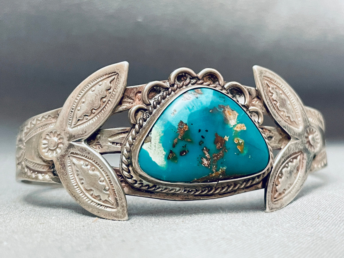 Early 1900's Vintage Native American Navajo Robin's Egg Turquoise