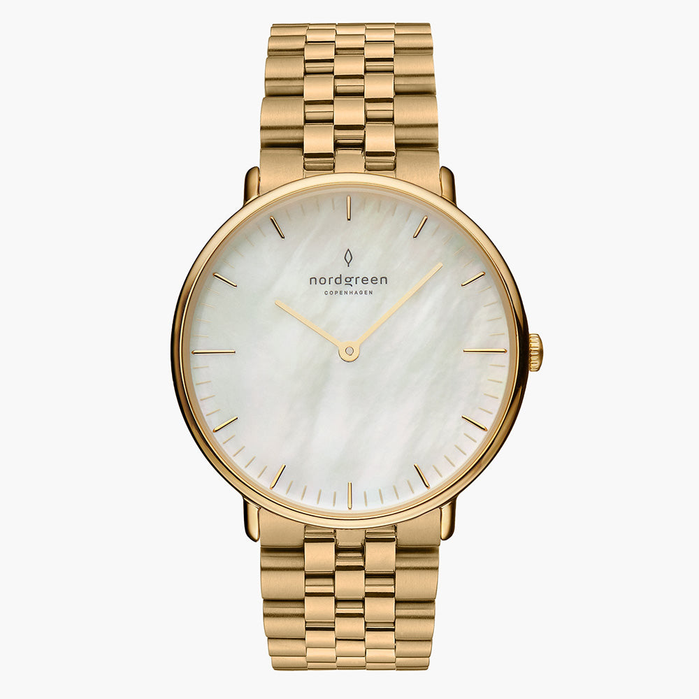 Native 32mm | Gold Link Pearl Dial Women's – Nordgreen