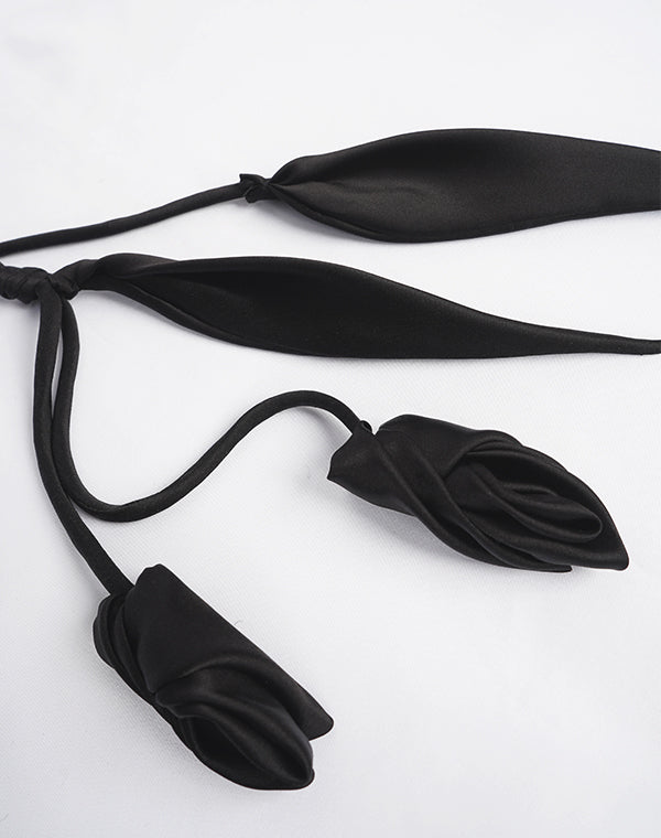 mame マメクロゴウチ フラワー モチーフ ベルト チューリップ