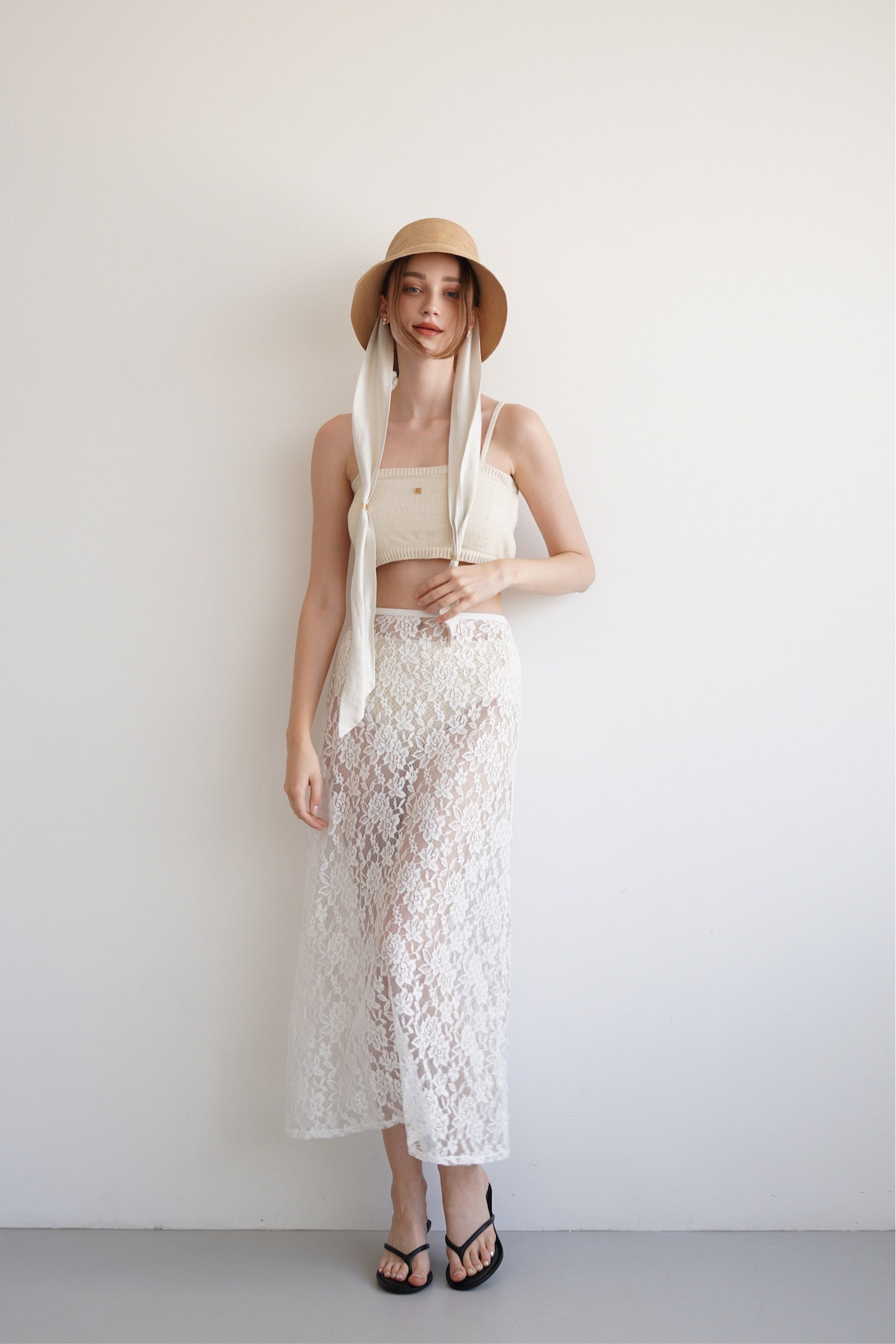 lace layered knit swimwear – Acka online store