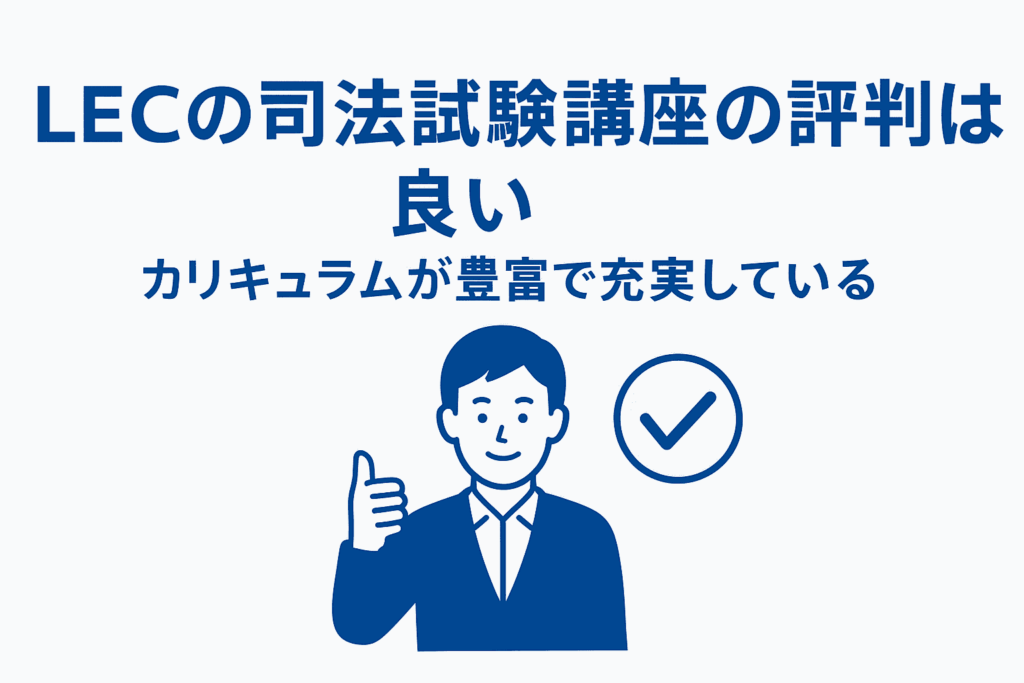 LECの司法試験・予備試験講座の評判、口コミを調査！テキストや費用