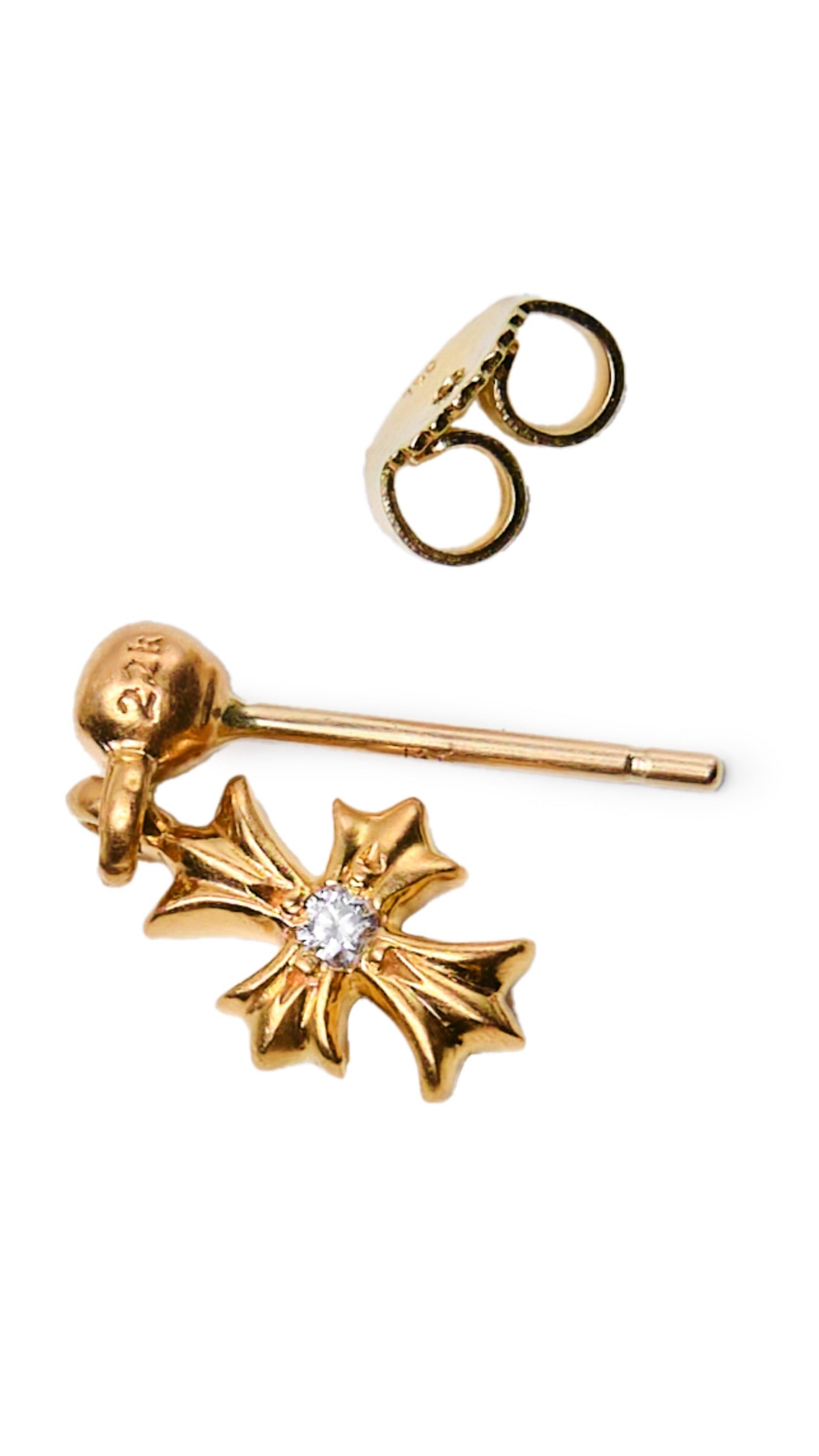 CHROME HEARTS XS Cross Earring with Diamond – ALINABAIKOVA.COM