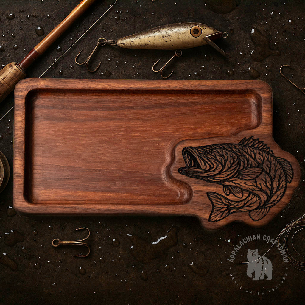 Carved Bass Walnut Catchall Tray – Appalachian Craftsman LLC