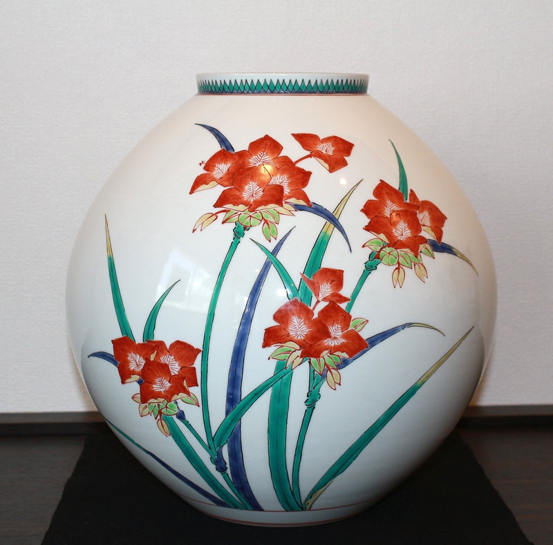 酒井田柿右衛門 二重角福 花瓶 古美術 十二代 酒井田柿右衛門 角福