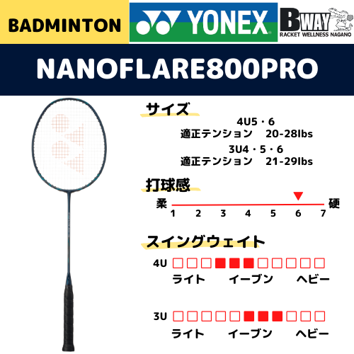 YONEX ナノフレア800プロ （NANOFLARE 800PRO) NF-800P (フレームのみ