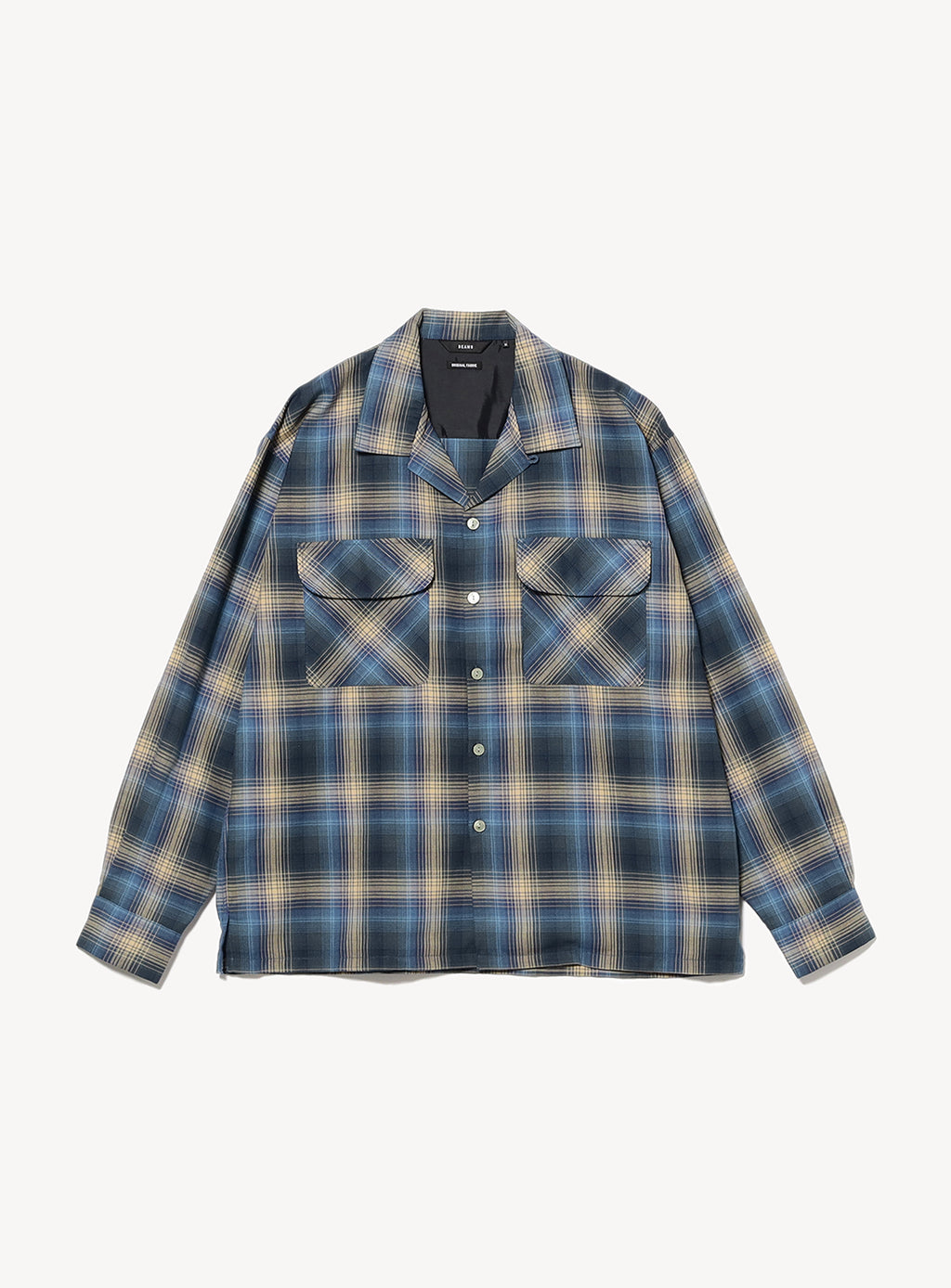 Ombre Check Open Collar Shirt