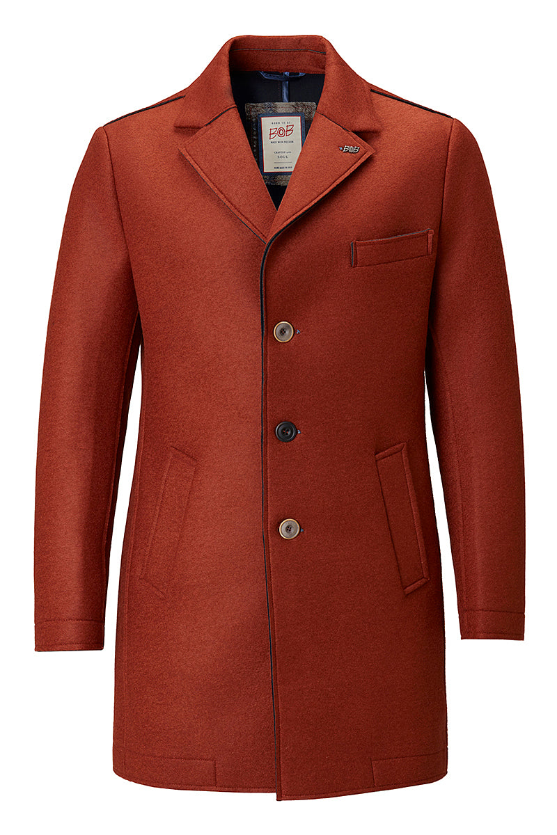 AND153 ボンディングチェスターコート / COL：RUGGINE オレンジ系 BOB