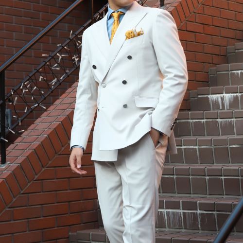ホワイトダブルスーツ【結婚式 タキシード オーダーメイド】 – 結婚式
