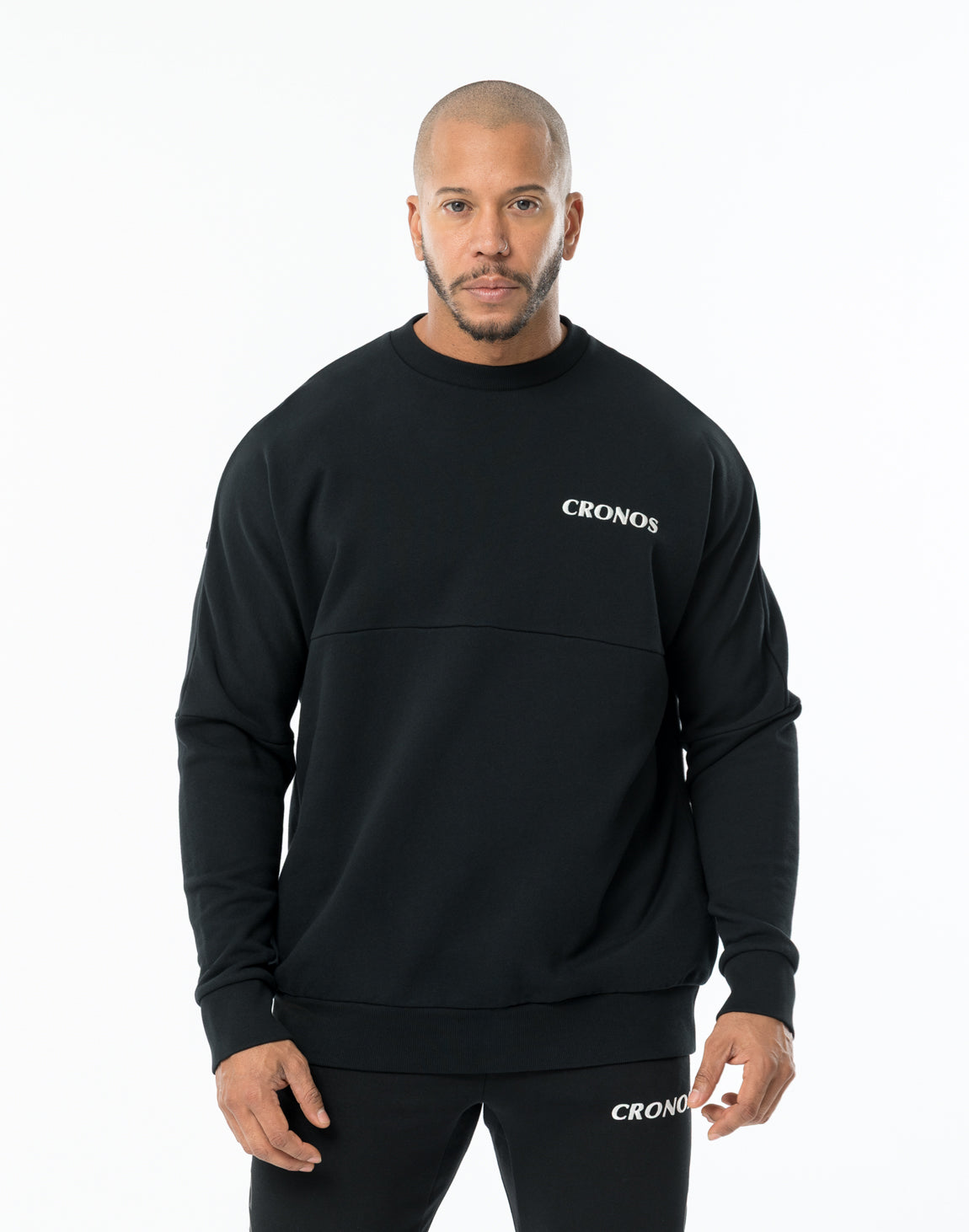 CRONOS PATCHWORK SWEAT【BLACK】