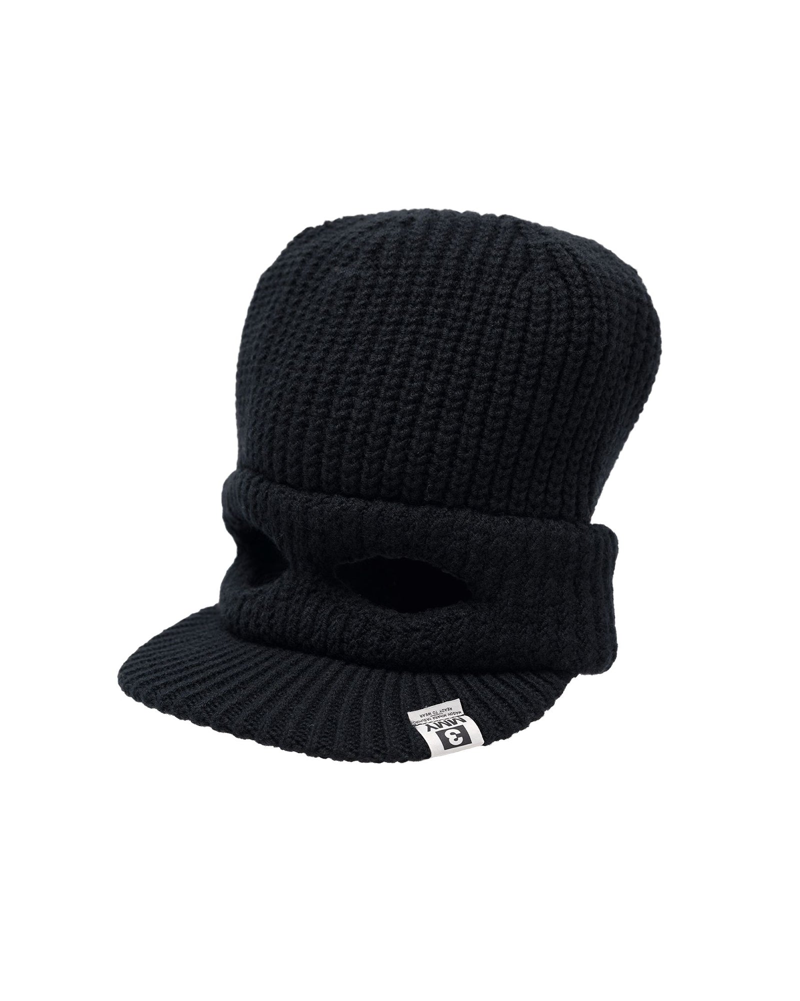 MIHARA YASUHIRO (ミハラヤスヒロ) 「 MASKED VISOR KNIT CAP / BLACK