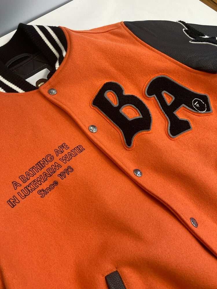 ア ベイシング エイプ A BATHING APE RELAXED FIT VARSITY JACKET M