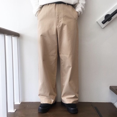 AURALEE(オーラリー/メンズ) WASHED FINX LIGHT CHINO WIDE PANTS/正規