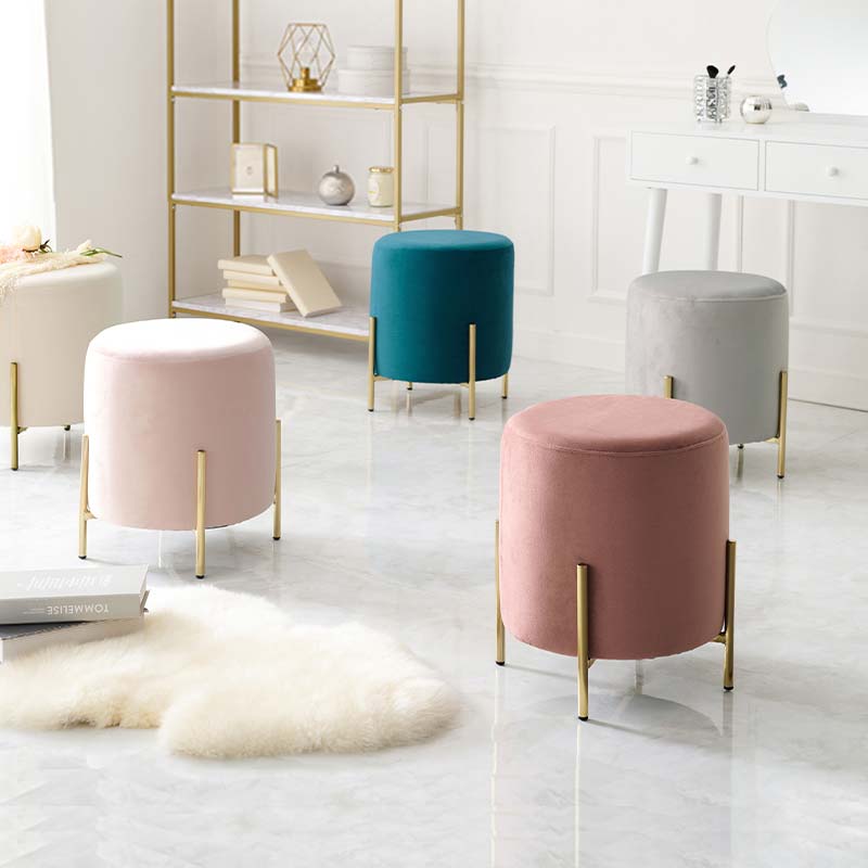 スツール おしゃれ 丸 高さ44cm ベロア 韓国インテリア 美容室 サロン