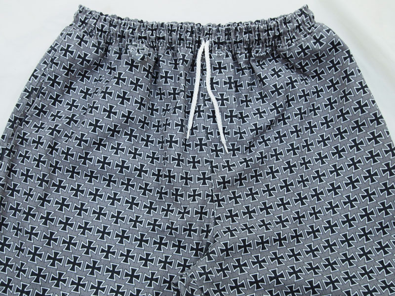 US 'Iron Cross Easy Pants'イージーパンツ アイアンクロス 総柄 灰