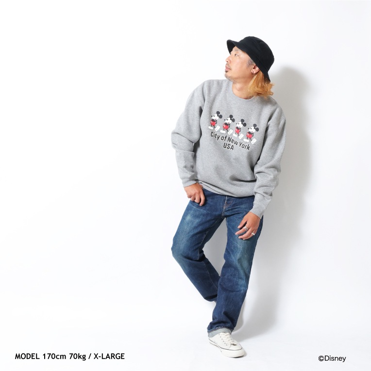 HOUSTON / ヒューストン 22258 【HOUSTON】 MICKEY MOUSE C/N SWEAT