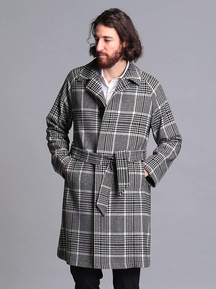 TAGLIATORE タリアトーレ メンズ コート ウール グレンチェック ラップ