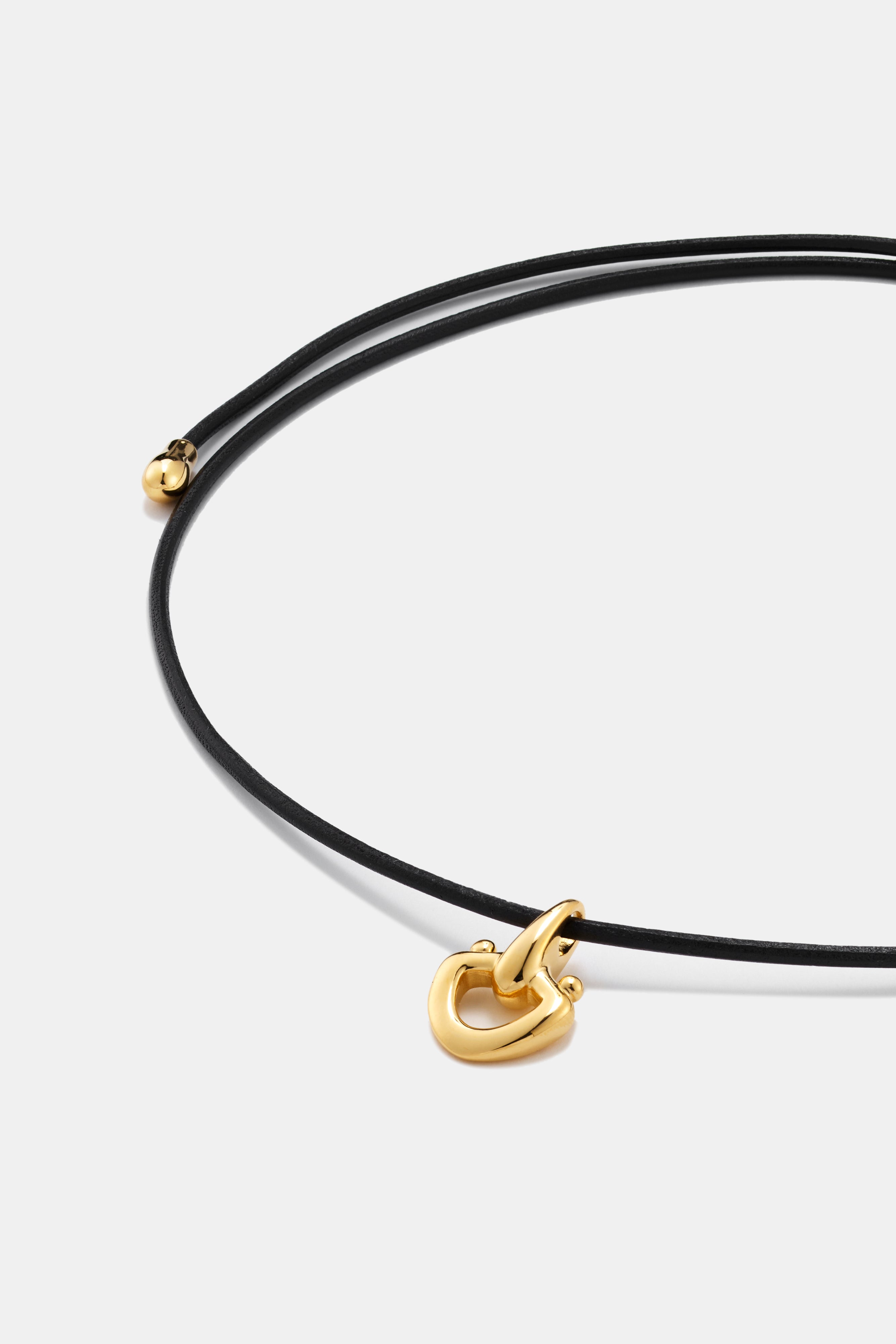 CETACEA LEATHER CHOKER NECKLACE GOLD – h'eres