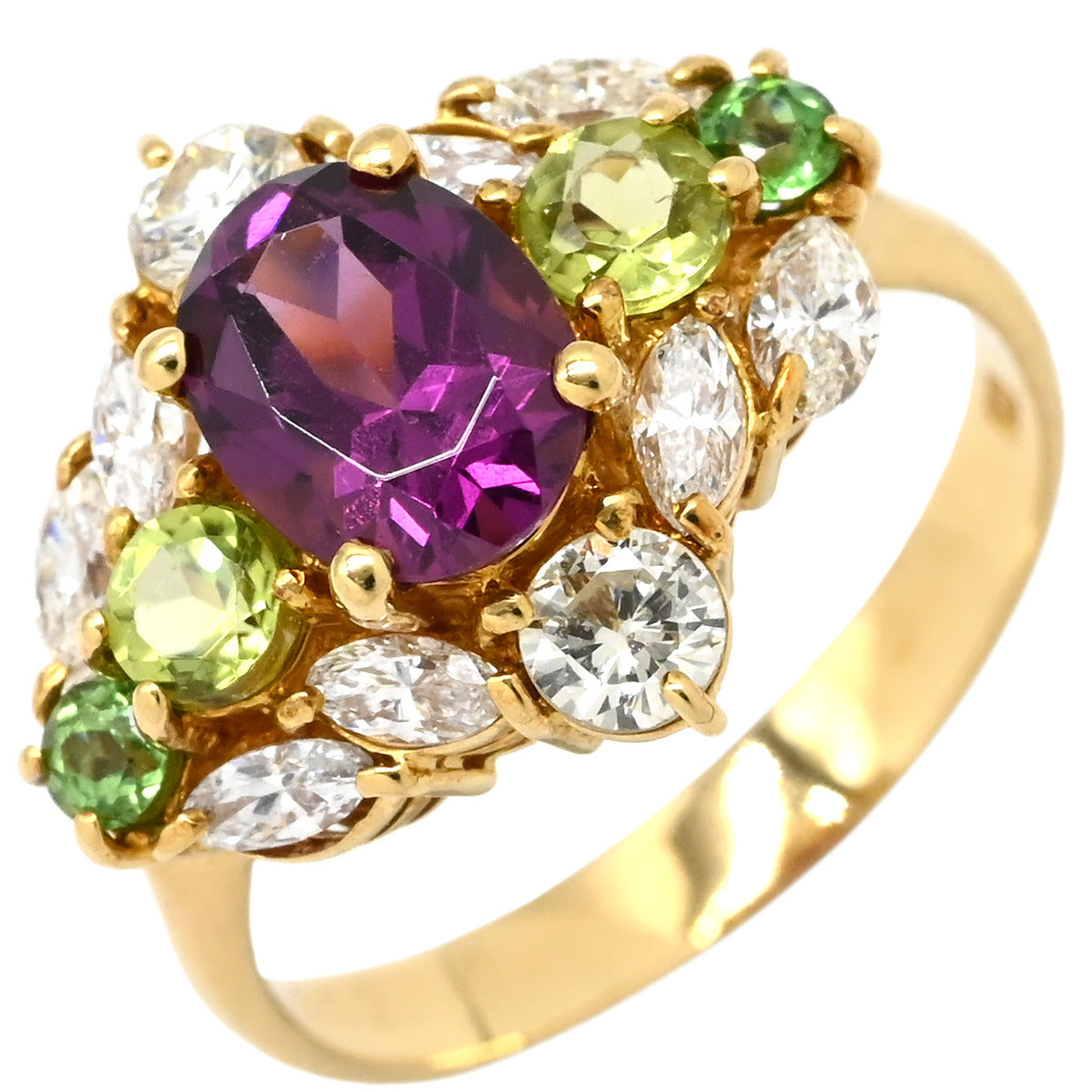 ノンブランド NON BRAND マルチカラージェムストーンリング イエロー