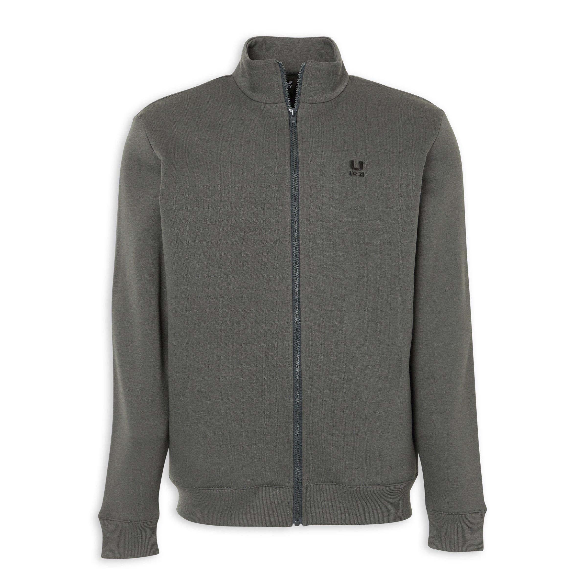 Charcoal Grey Zip-through Sweat Top (3232226) | UZZI