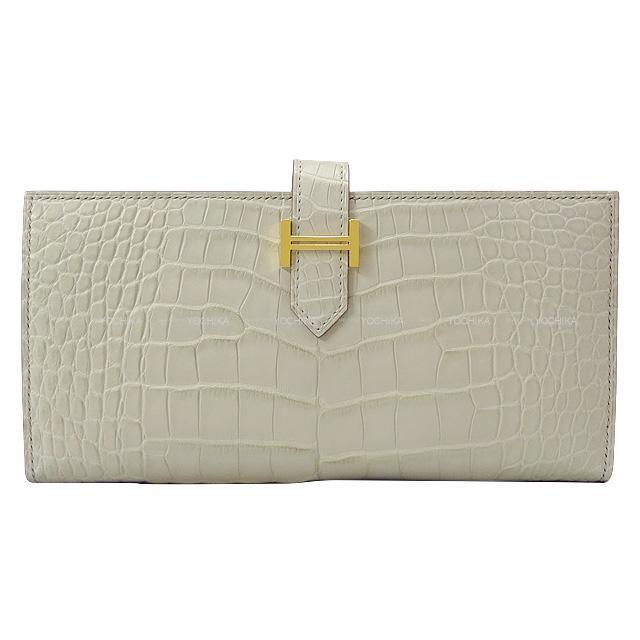 HERMES エルメス 長財布 ベアンスフレ ベトン クロコダイル