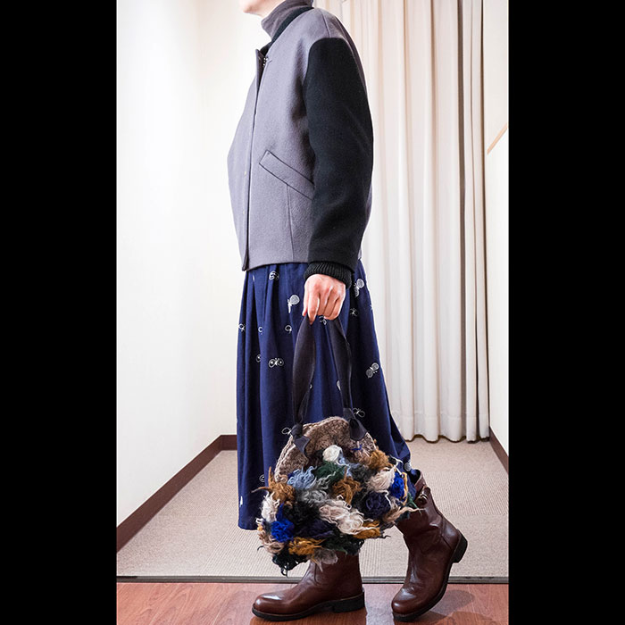 ミナペルホネン×ヒトミシノヤマ pot-au-feu bag/ポトフバッグ #blue