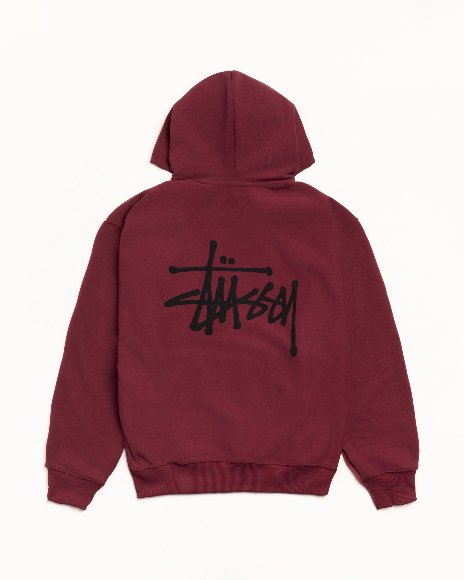 Basic Stüssy Zip Hoodie – Wine | Sweats | Stüssy Japan