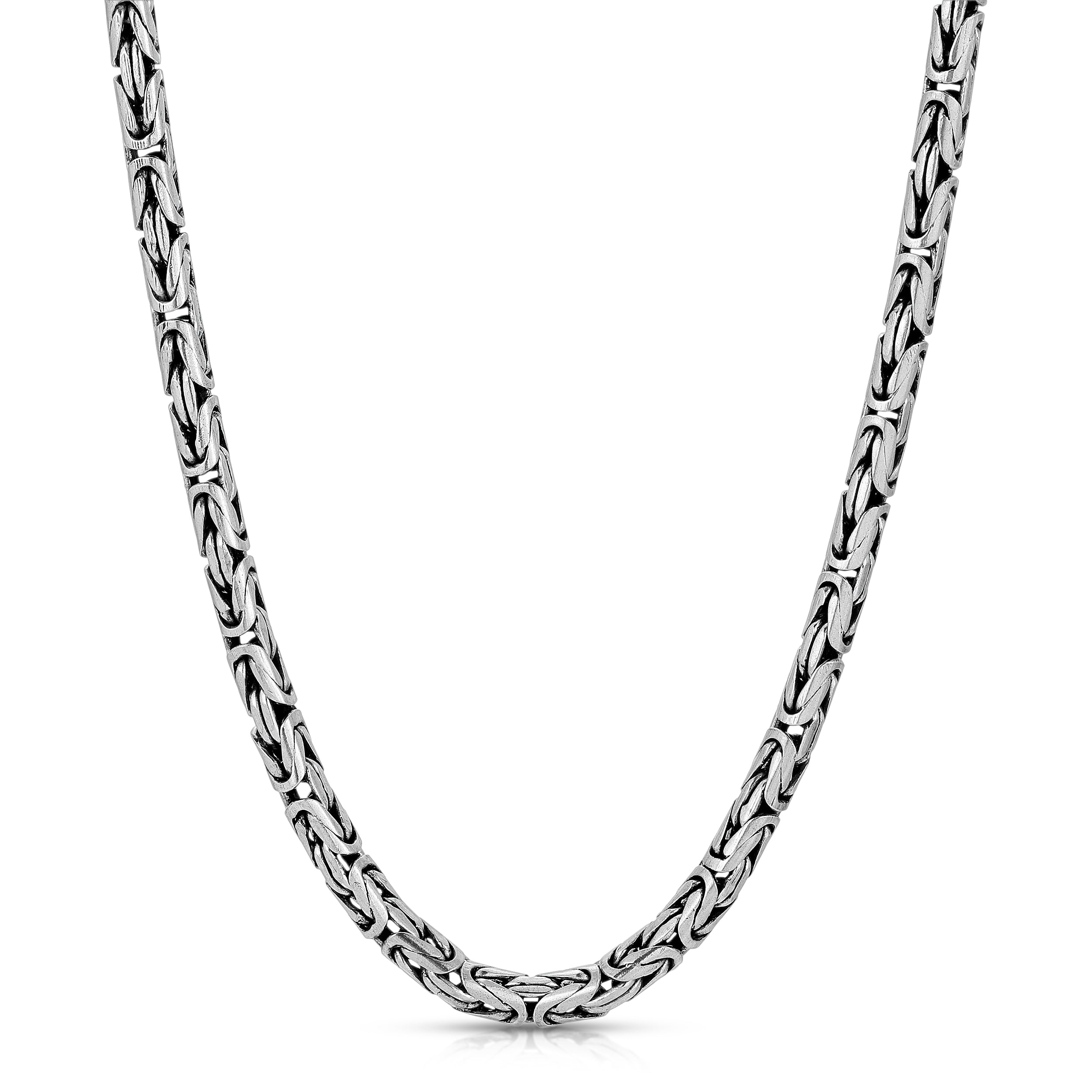 4mm Oxidized Byzantine Chain Sterling Silver - Luke Zion Jewelry – LZJ