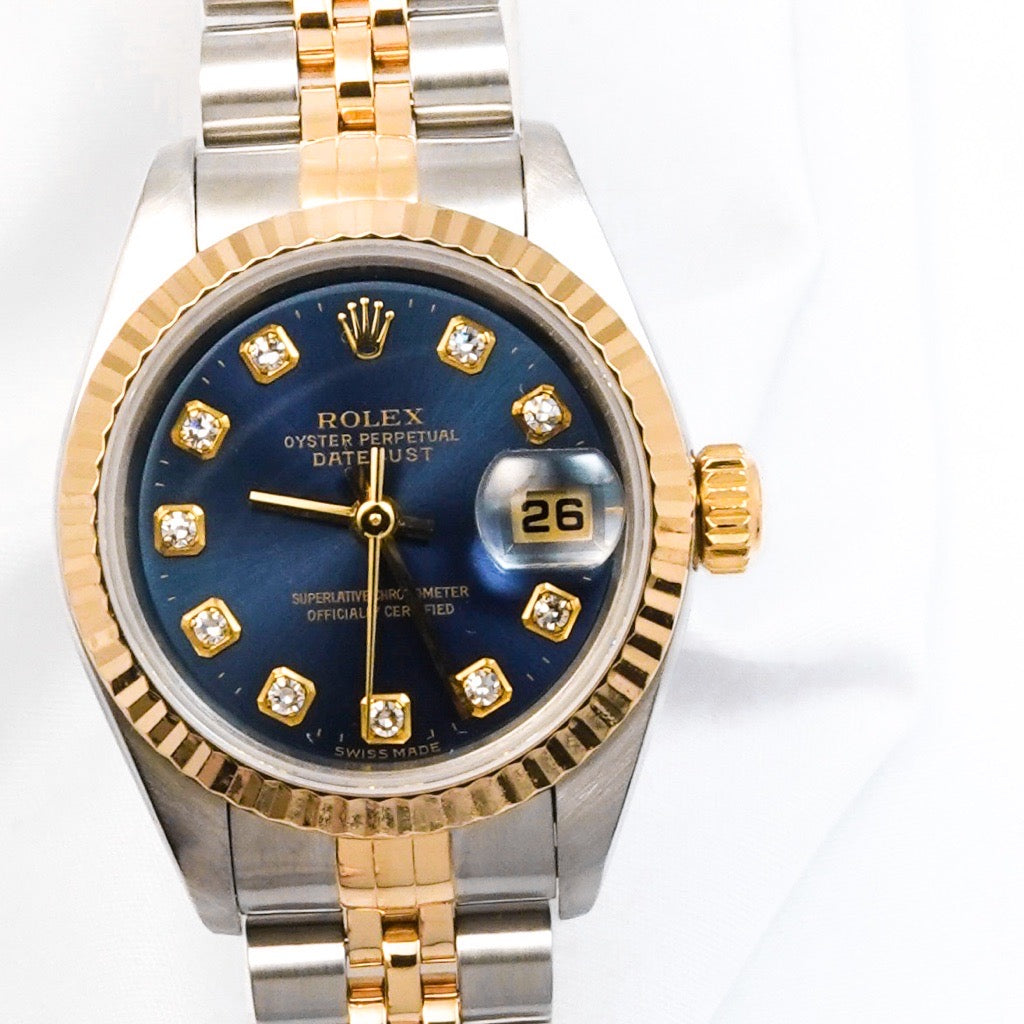 デイトジャスト 10P 新ダイヤ ブルー文字盤 コンビ 79173G – LE MIRAIS