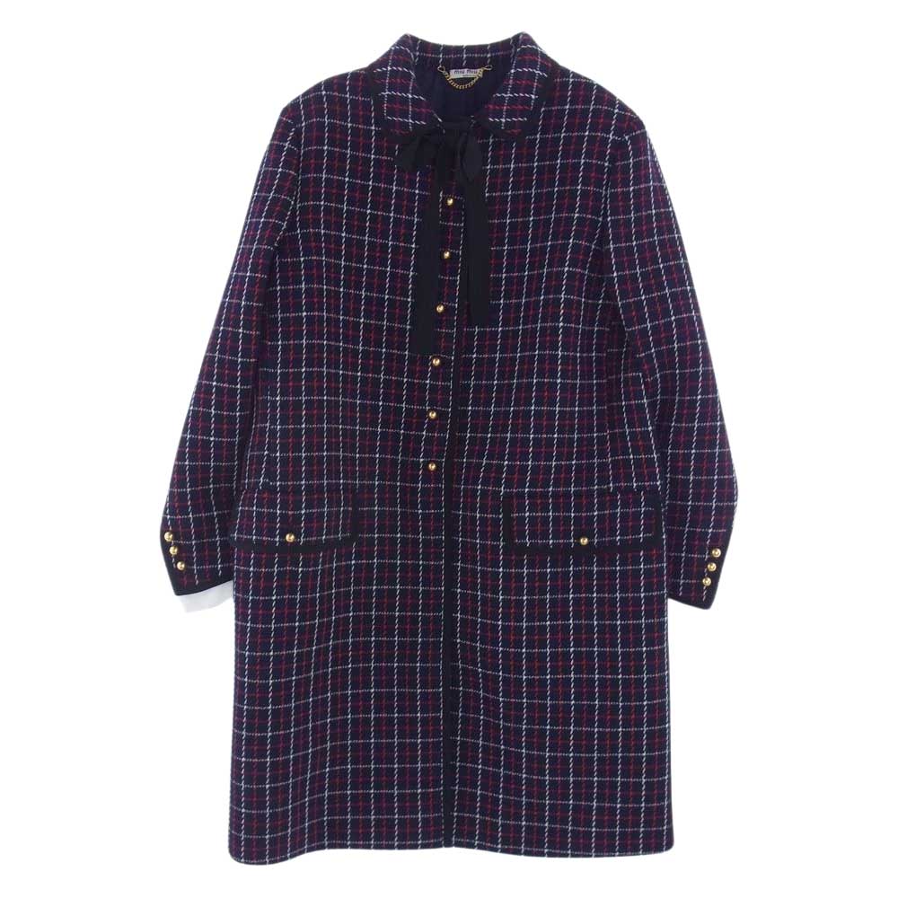 MIUMIU ミュウミュウ 20AW ヴァージンウール チェック ツイード コート