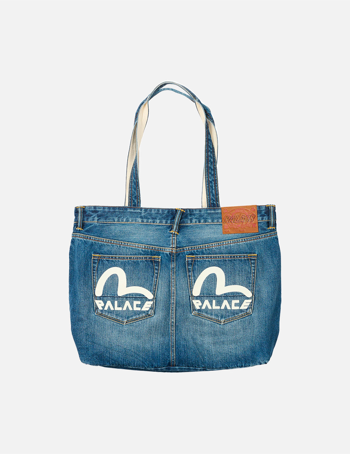 PALACE EVISU ロゴプリント デニムトートバッグ