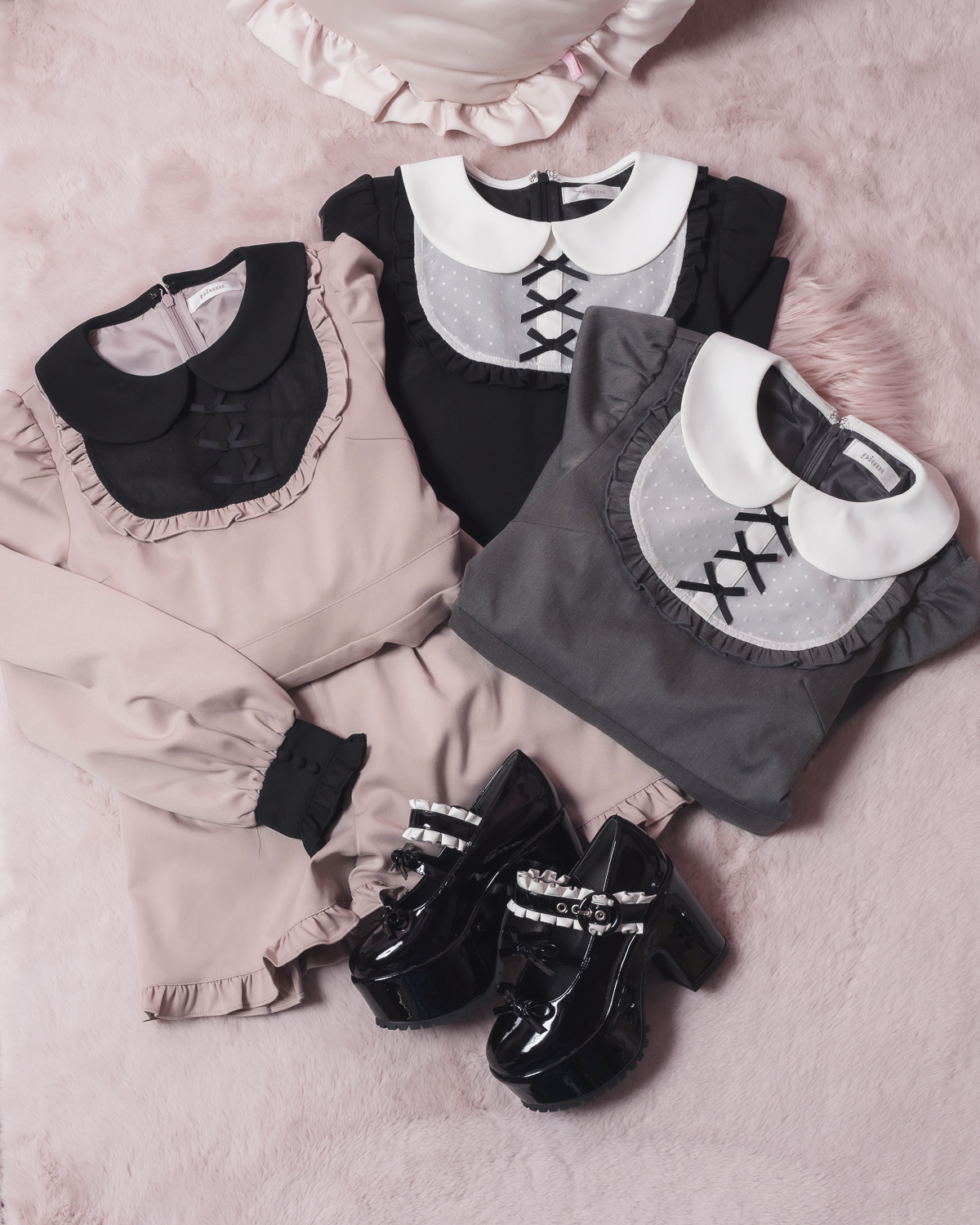 ラウンドフリルバイカラーセットアップ – pium