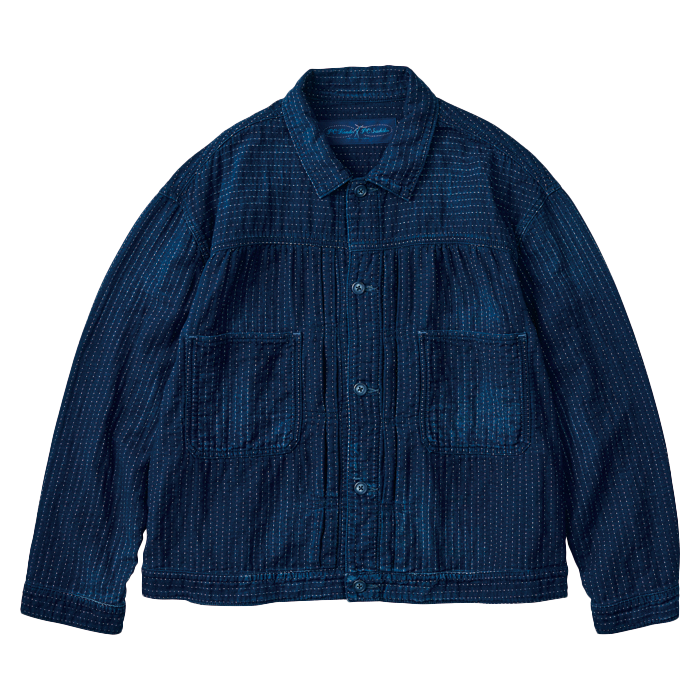 SASHIKO STRIPE SHORT JACKET（サシコ ストライプ ショート ジャケット