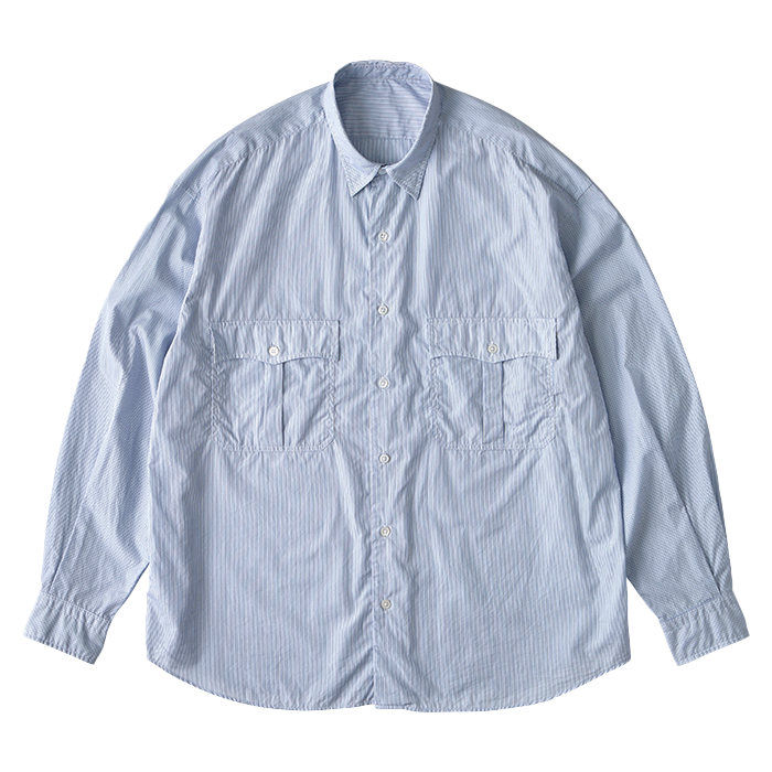 ROLL UP STRIPE SHIRT (ALUMO FABRIC 140/2)（ロール アップ