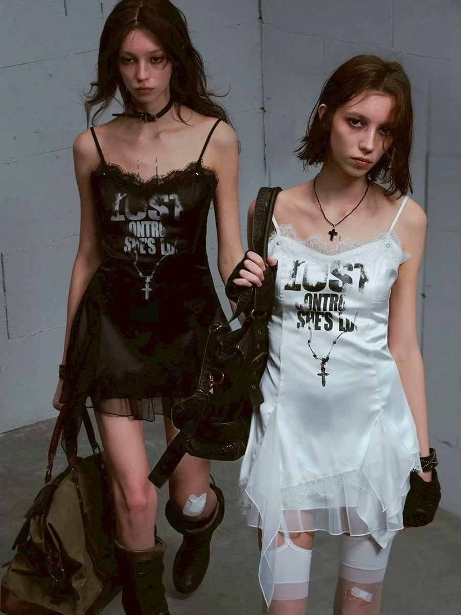 Cest Nous】Satin Lace Camisole Dress / 【セヌー】サテンレース