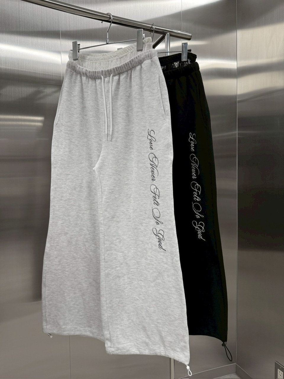 受注制【nmtc +】lace layered sweat pants (2color) / 【エヌ