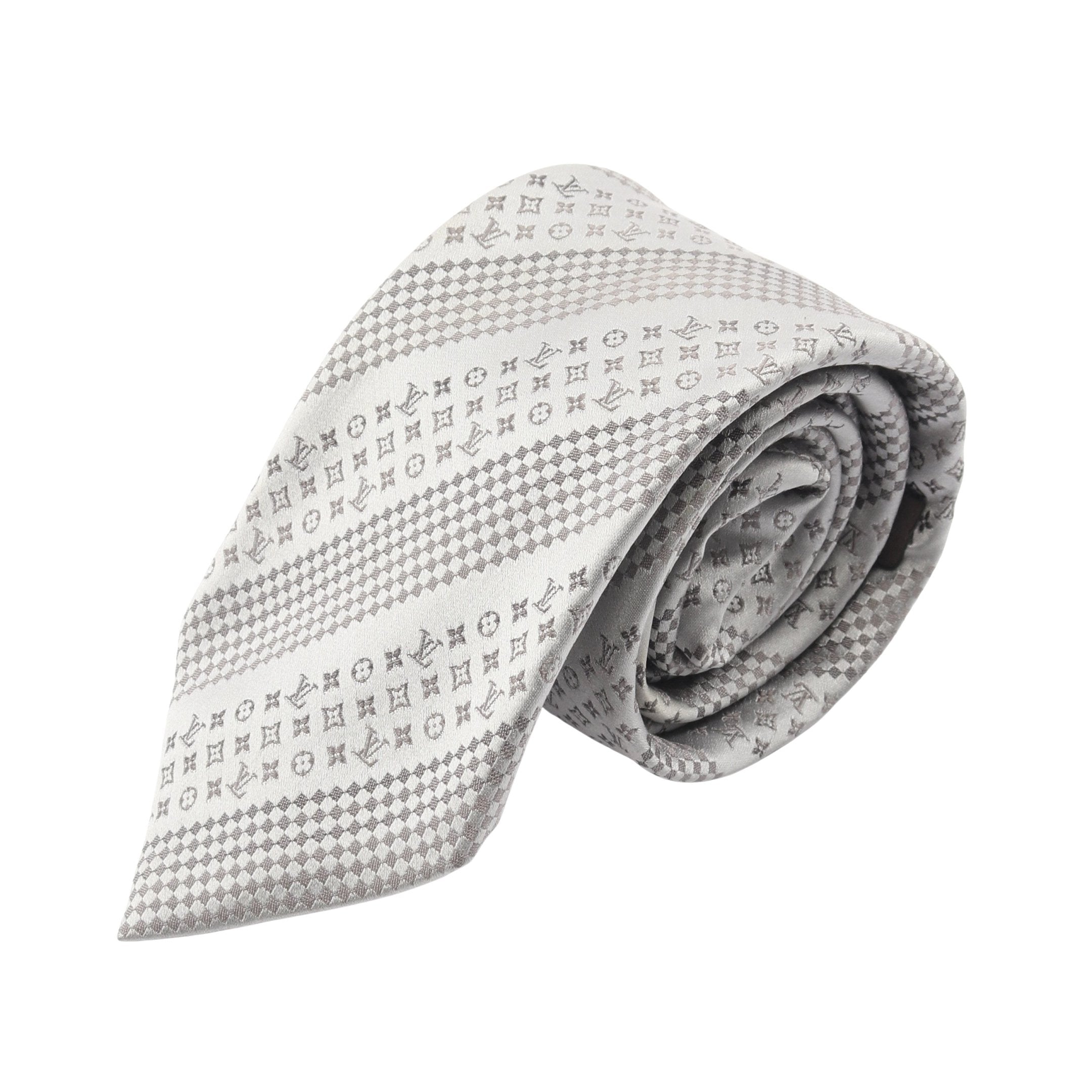 モノグラム ダミエ ネクタイ シルク グレー ルイヴィトン – RECLO