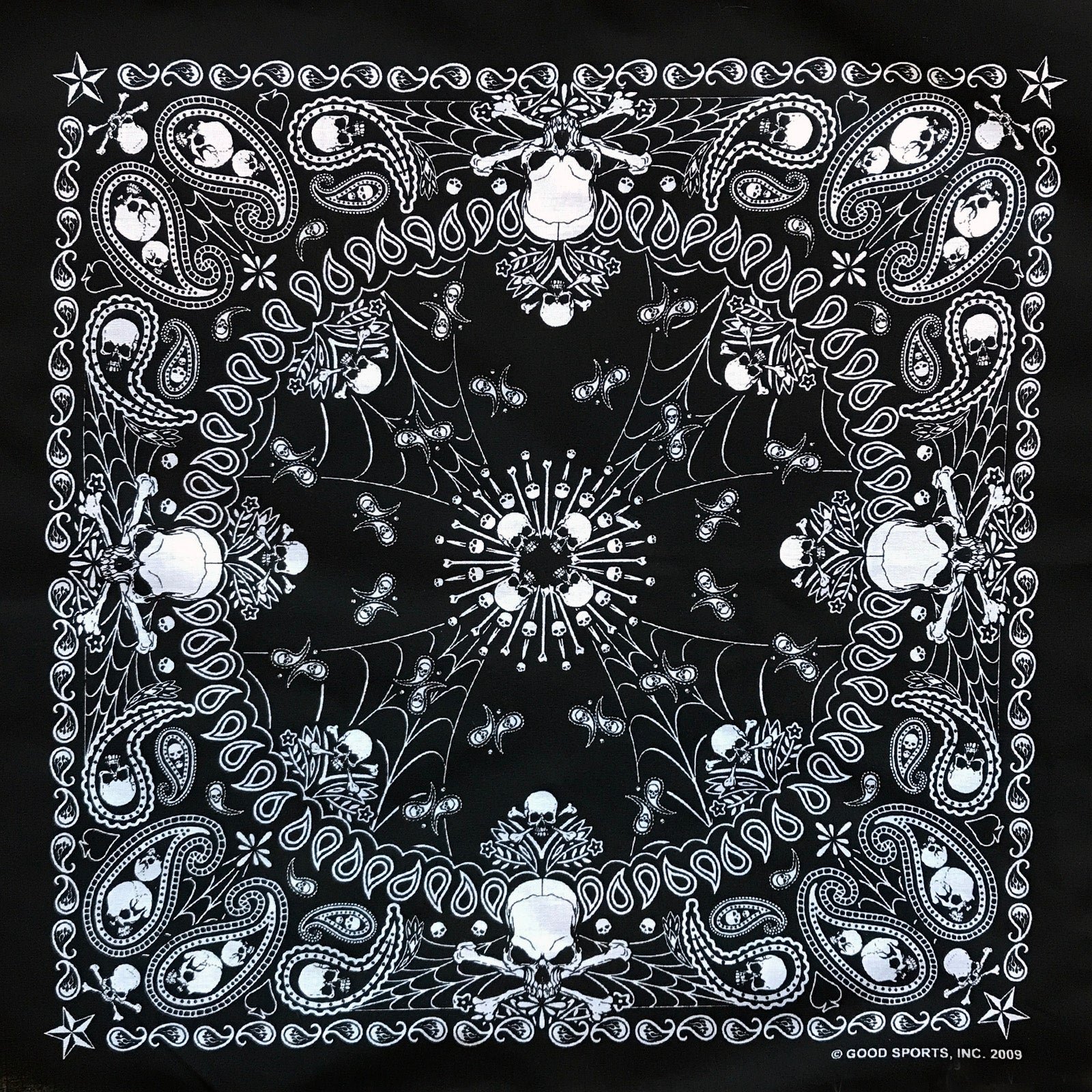 Rockmount Black Skull & Crossbones Cotton Bandana