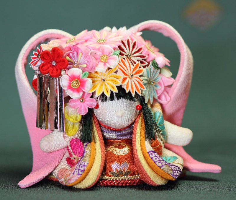 花うさぎの着物 | 辻村寿和Collection「寿三郎」創作人形の世界