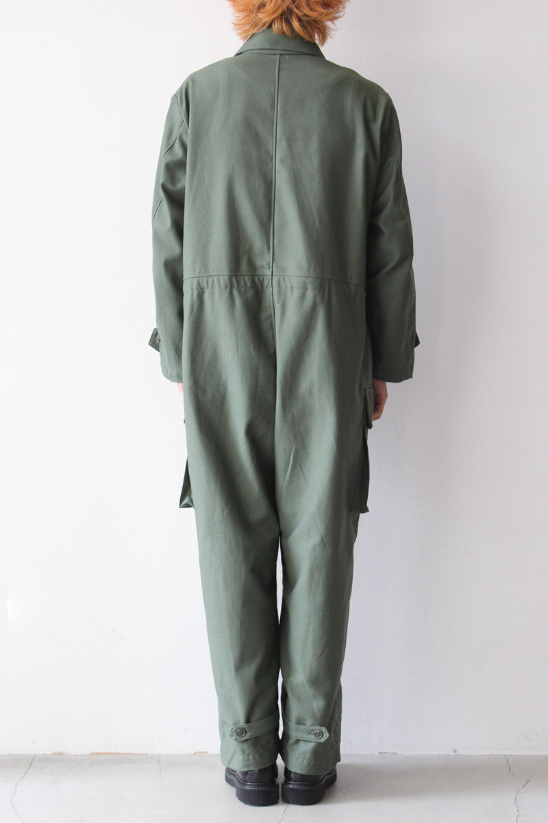 80'S US LAUNDRY JUMPSUIT / OLIVE USコットンジャンプスーツ – STOCK