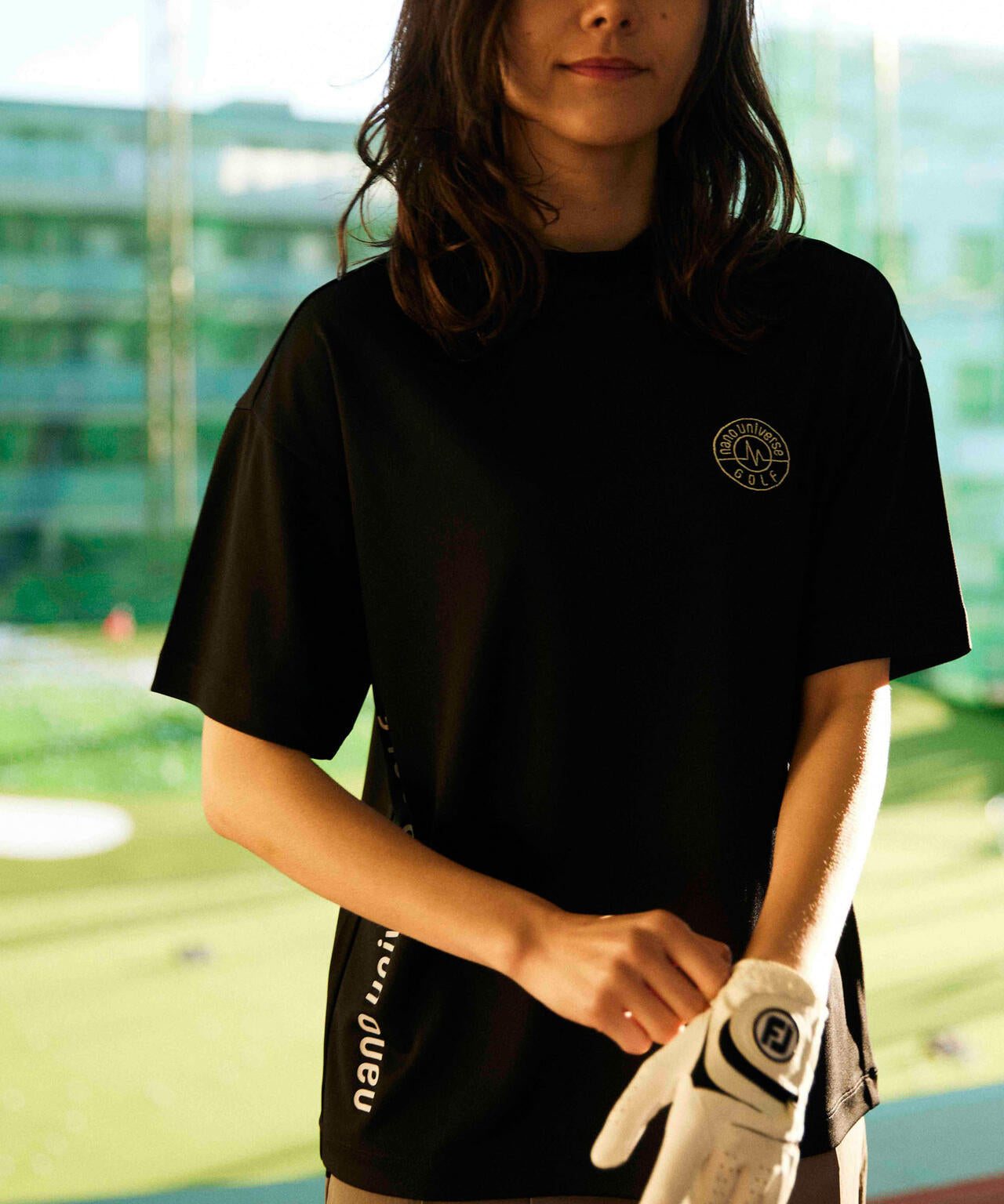 nano universe GOLF / 定番 ポロシャツ サイド ロゴ