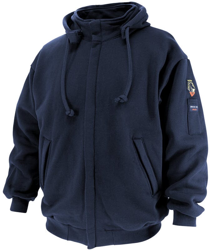 Black Stallion AR/FR Navy Cotton Hooded Sweatshirt JF1331-NV