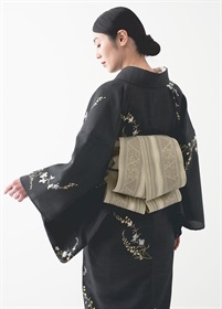 紗半幅帯 博多織 裂取り 白茶色（お取り寄せ品） | 帯 | やまと