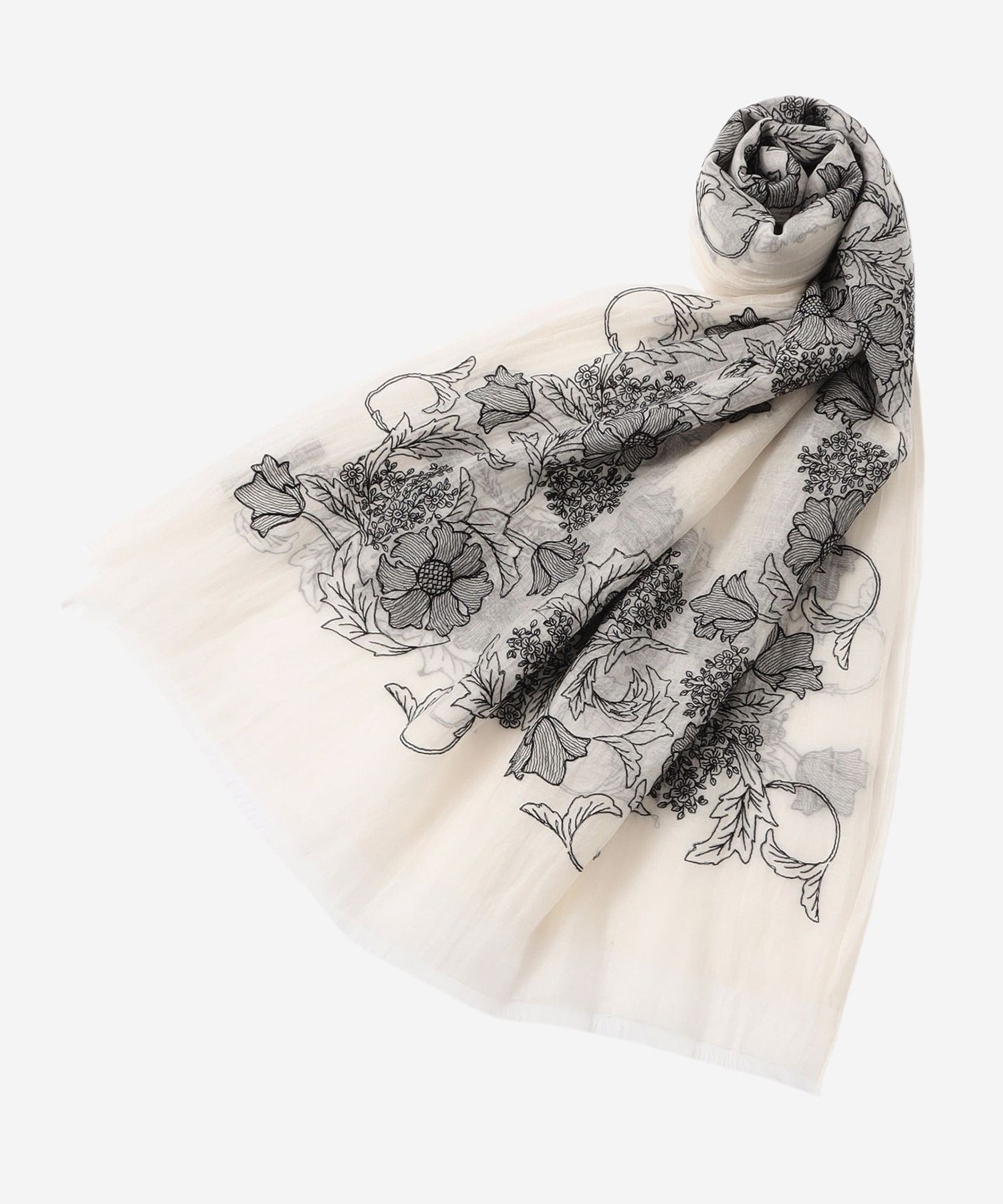 婦人画報掲載】【BIBURY FLOWER】バイブリーエンブロイダリーストール