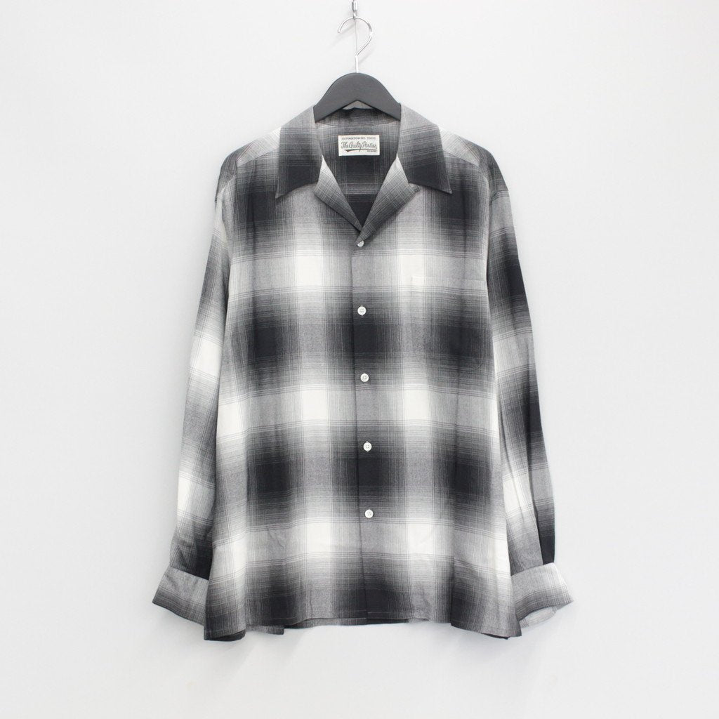 OMBRE CHECK OPEN COLLAR SHIRT L/S #WHITE [23FWE-WMS-OC01]_WACKO
