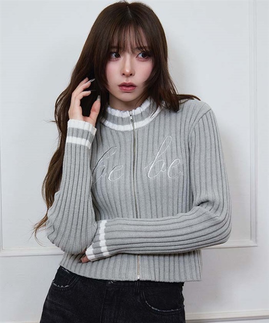 bebeショートジップニット | axes femme online shop