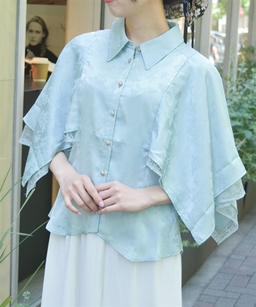 ケープ風ジャカードブラウス | axes femme online shop