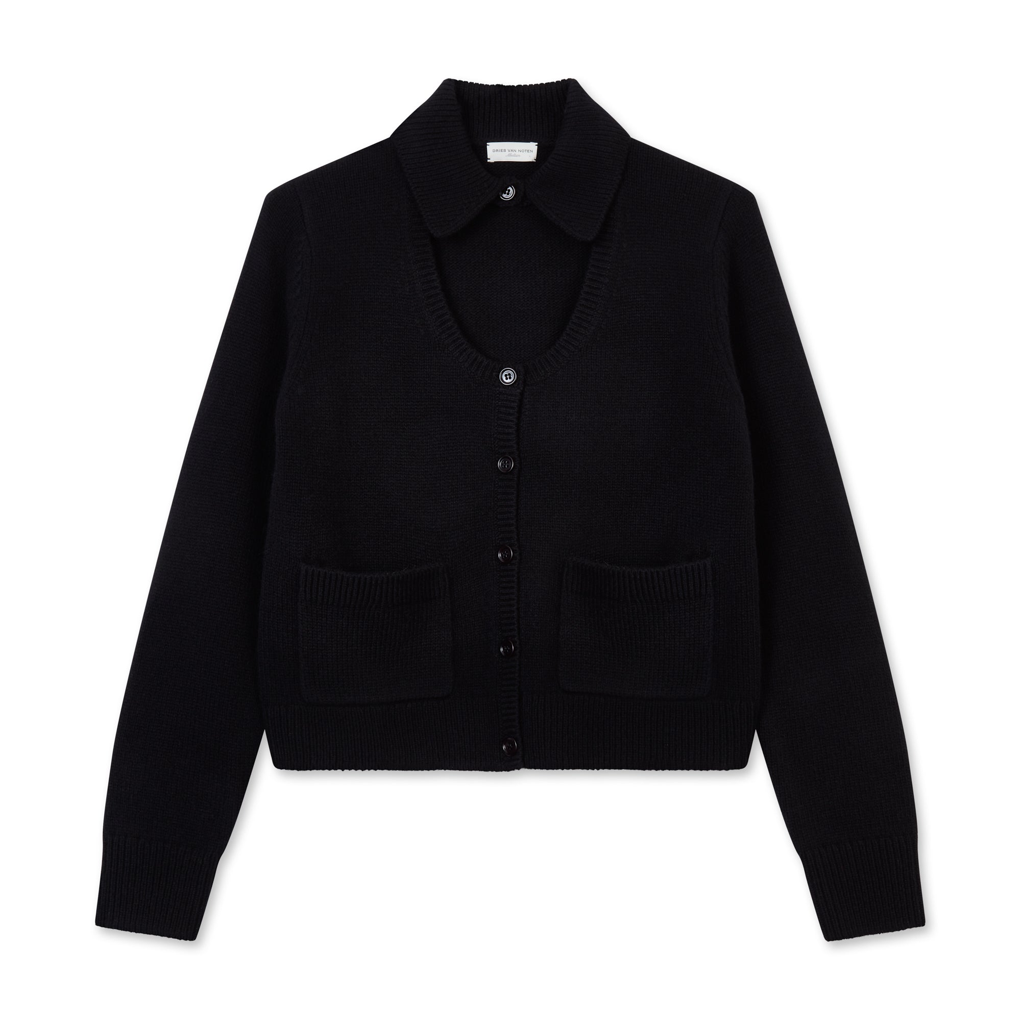 Dries Van Noten: Women's Wool Cardigan (Black) | DSML E-SHOP